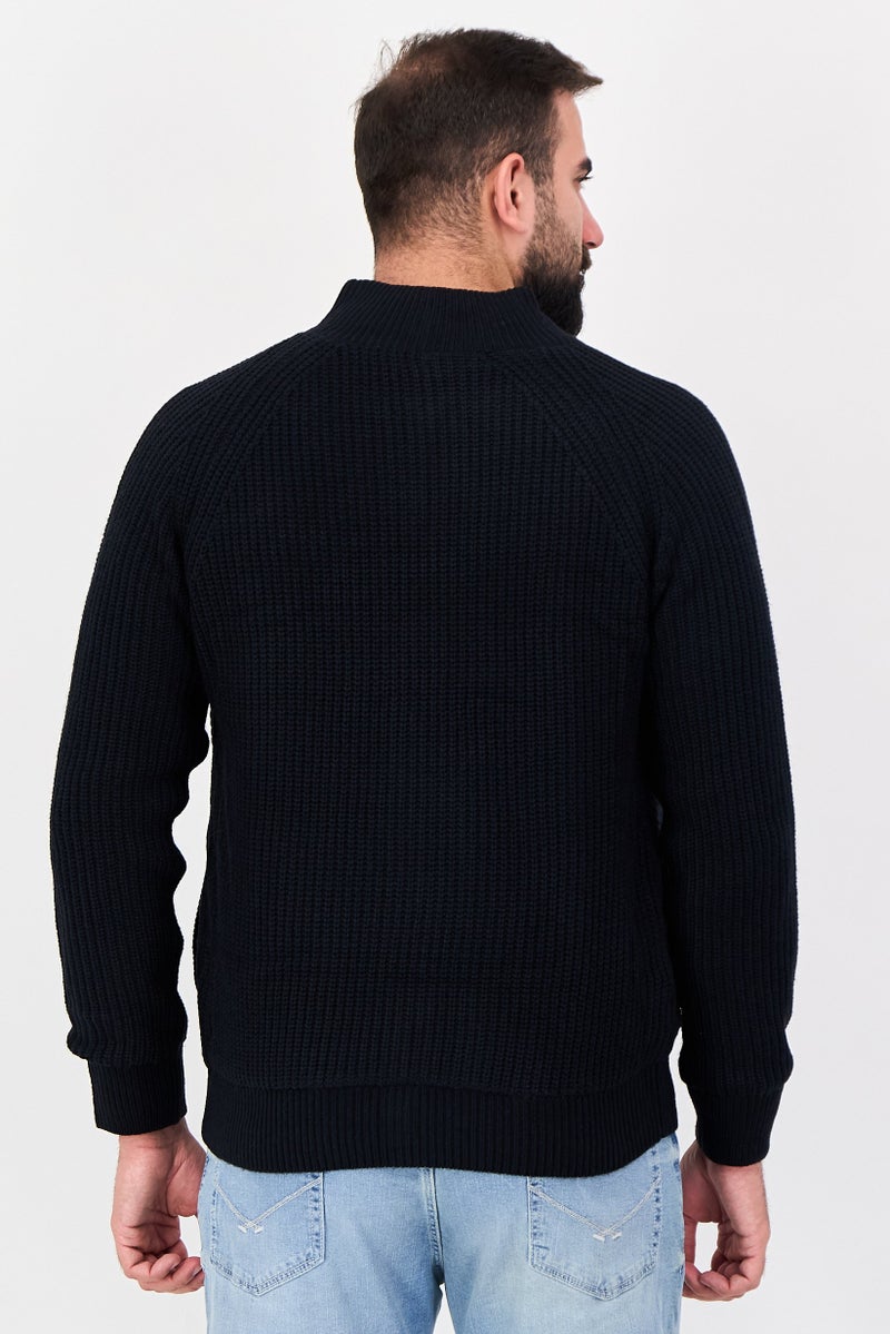 Threadbare Men High Neck Long Sleeve Knitted Sweaters, Black - Image 3